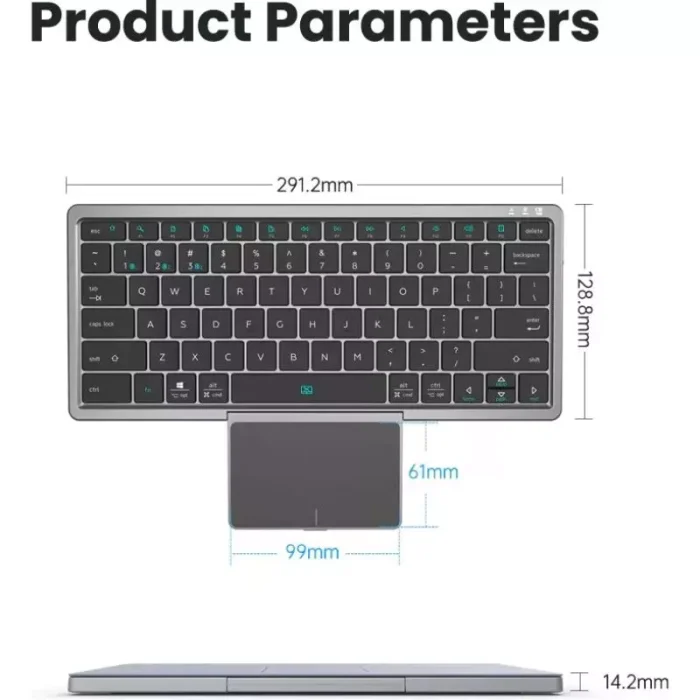 Teclado Inalambrico Con Bluetooth Con Touchpad Integrado Para Controlar El Cursor Envió Gratis - Imagen 3