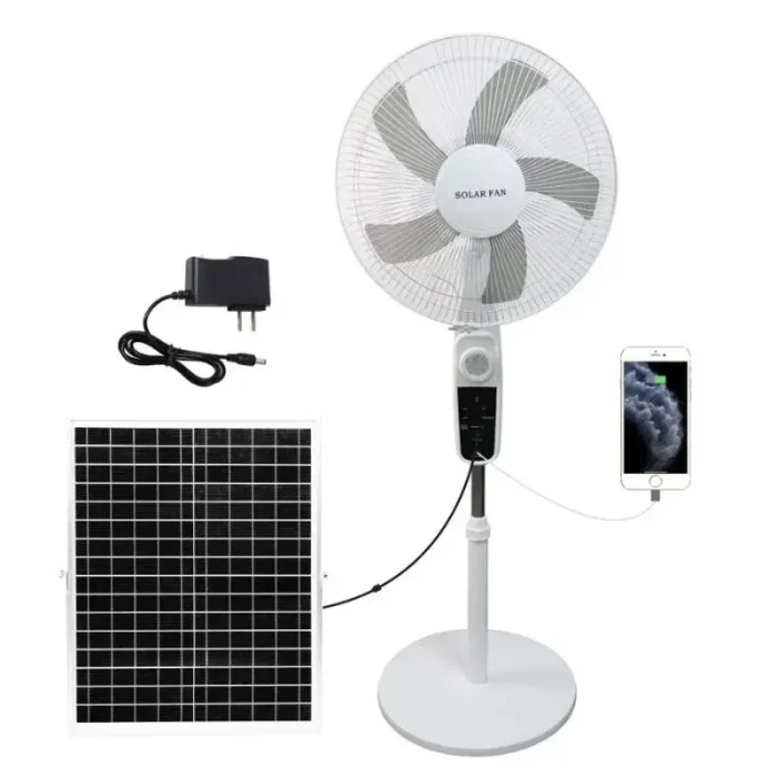 Ventilador De Pie Recargable Solar Con Control Remoto y Luz LED Envió Gratis 50% De Descuento - Imagen 2