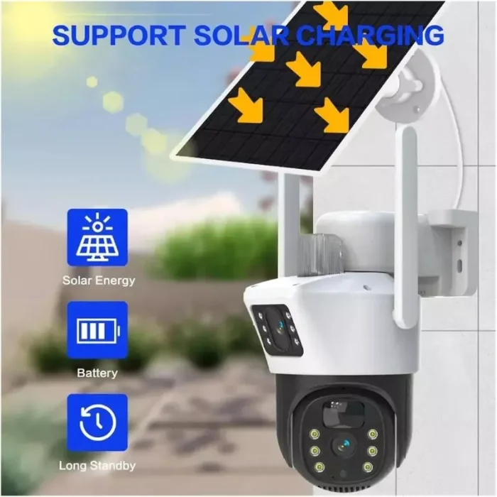 Cámara Solar 2 Lentes A060 De Seguridad Con Wifi PTZ 360° Con Panel Solar y Sensor De Movimiento Envió Gratis - Imagen 5