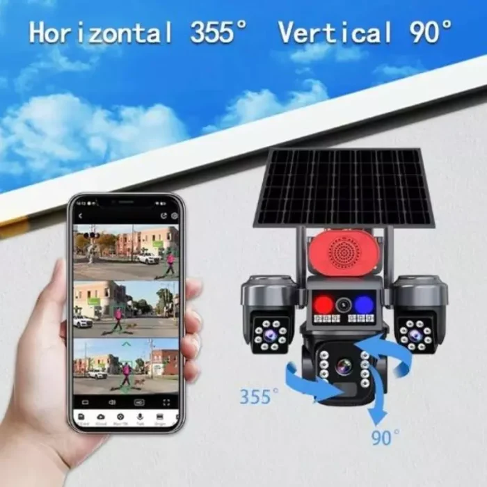 Cámara Solar 3 Lentes Sim 4g TA-R4 Con Sirena y Visión Nocturna Infrarroja Envió Gratis - Imagen 8