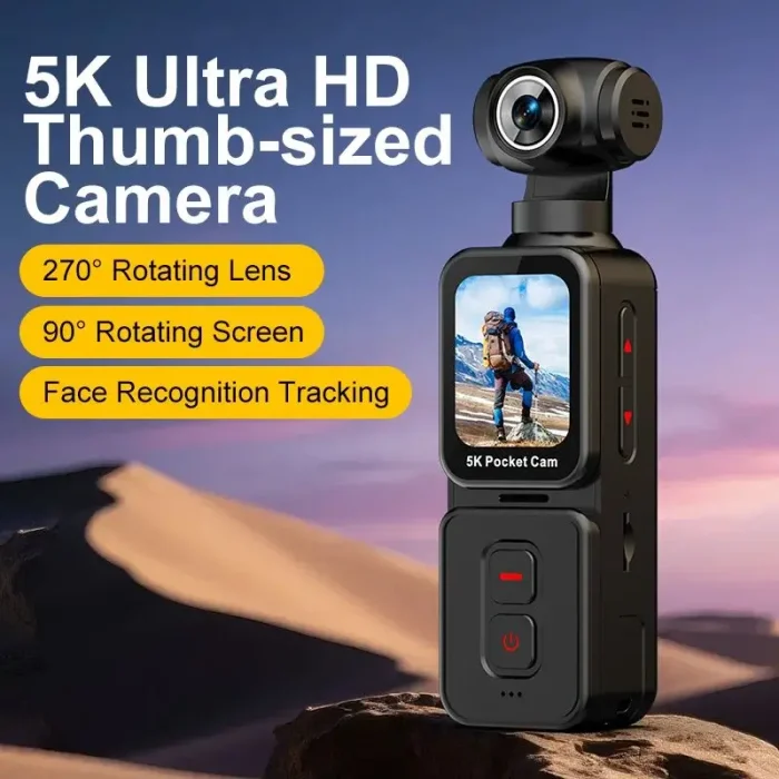 Cámara de Acción K28 Deportiva 5K HD WiFi Videocámara Rotación de Lente 270° y Seguimiento Facial para Vlogs y Videos Envio Gratis - Imagen 2