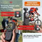 Cámara de Acción K28 Deportiva 5K HD WiFi Videocámara Rotación de Lente 270° y Seguimiento Facial para Vlogs y Videos Envio Gratis - Imagen 4