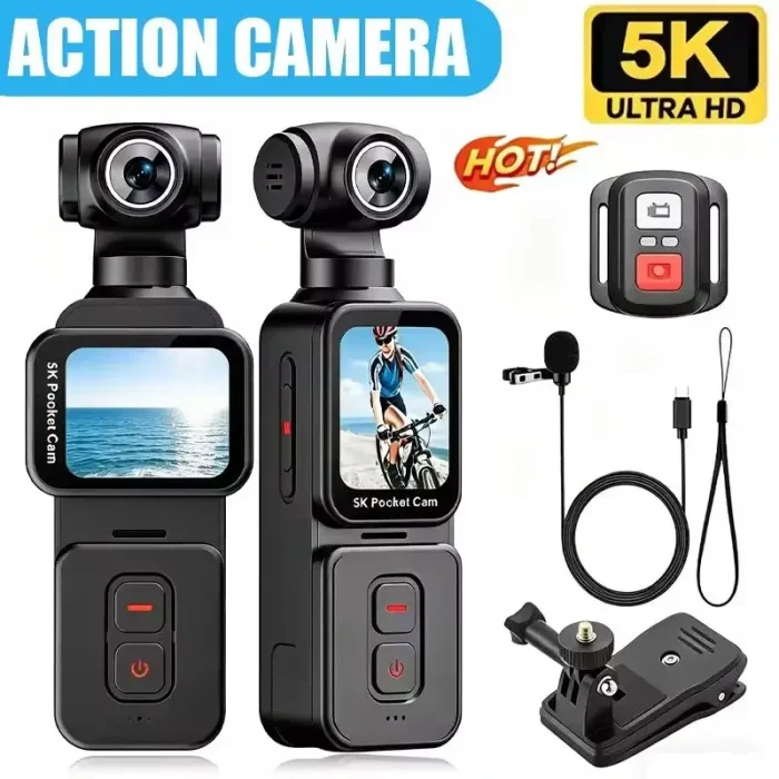 Cámara de Acción K28 Deportiva 5K HD WiFi Videocámara Rotación de Lente 270° y Seguimiento Facial para Vlogs y Videos Envio Gratis - Imagen 6