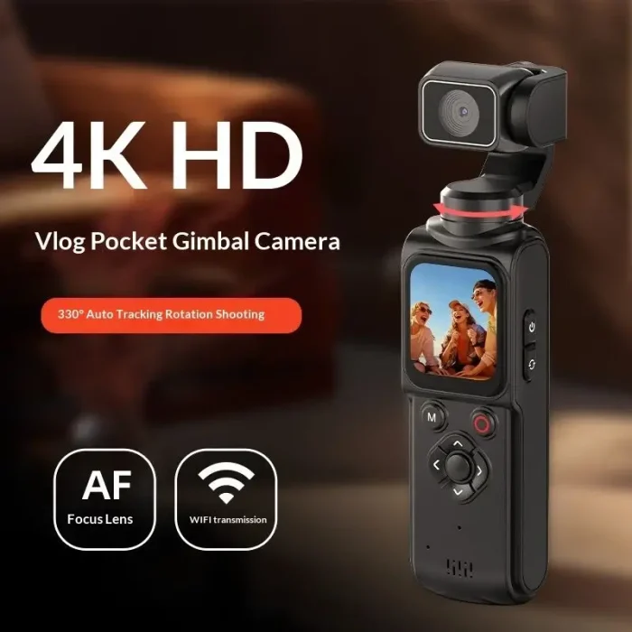 Cámara de Acción para Vlogging 4K 64MP WiFi Pantalla Táctil 1.72" Lente Giratoria 330° Seguimiento Facial TikTok YouTube Instagram Viajes Envio Gratis - Imagen 3