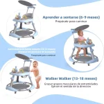 Caminador Infantil Rosado Multifuncional Bandeja Interactiva Con Juguetes Envió Gratis - Imagen 3