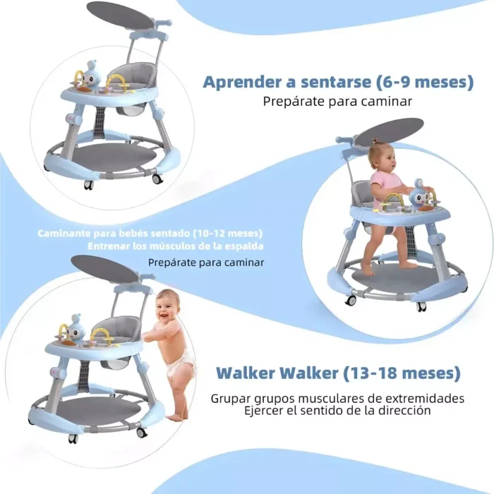 Caminador Infantil Rosado Multifuncional Bandeja Interactiva Con Juguetes Envió Gratis - Imagen 3