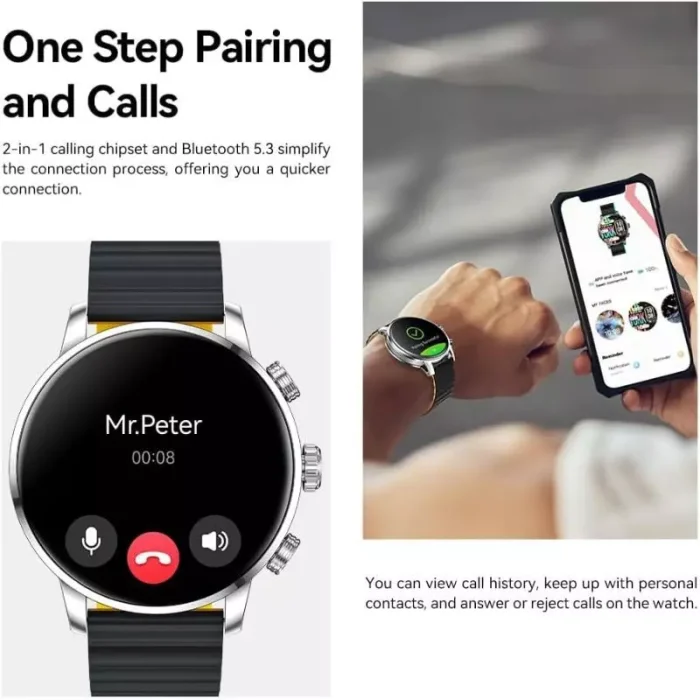 Reloj inteligente Kieselect KR2 Para Hombre Pantalla AMOLED HD Llamadas Bluetooth, +100 Deportes y Control De Salud 24/7 Envió Gratis - Imagen 6