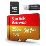 Tarjeta MicroSD TF 256GB Clase 10 U3 V30 A2 SanDian Extreme Alta Velocidad y Capacidad Con Adaptador para Teléfono Camara PC Dron Envio Gratis