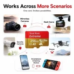 Tarjeta MicroSD TF 256GB Clase 10 U3 V30 A2 SanDian Extreme Alta Velocidad y Capacidad Con Adaptador para Teléfono Camara PC Dron Envio Gratis - Imagen 4
